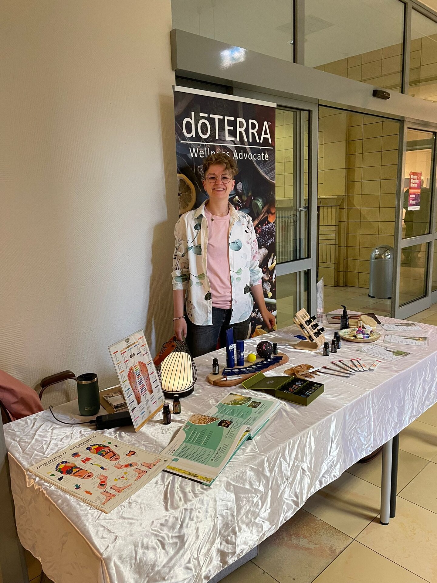 Stand der Firma doTERRA beim Gesundheitstag im Lungenzentrum Coswig